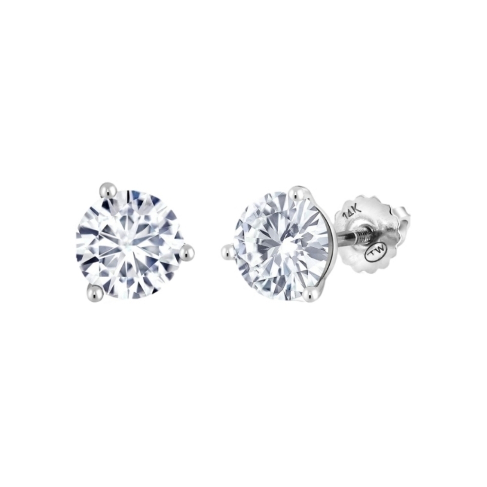 Certified 14k White Gold 2.40ct Diamond Solitaire Moissanite Charles Colvard